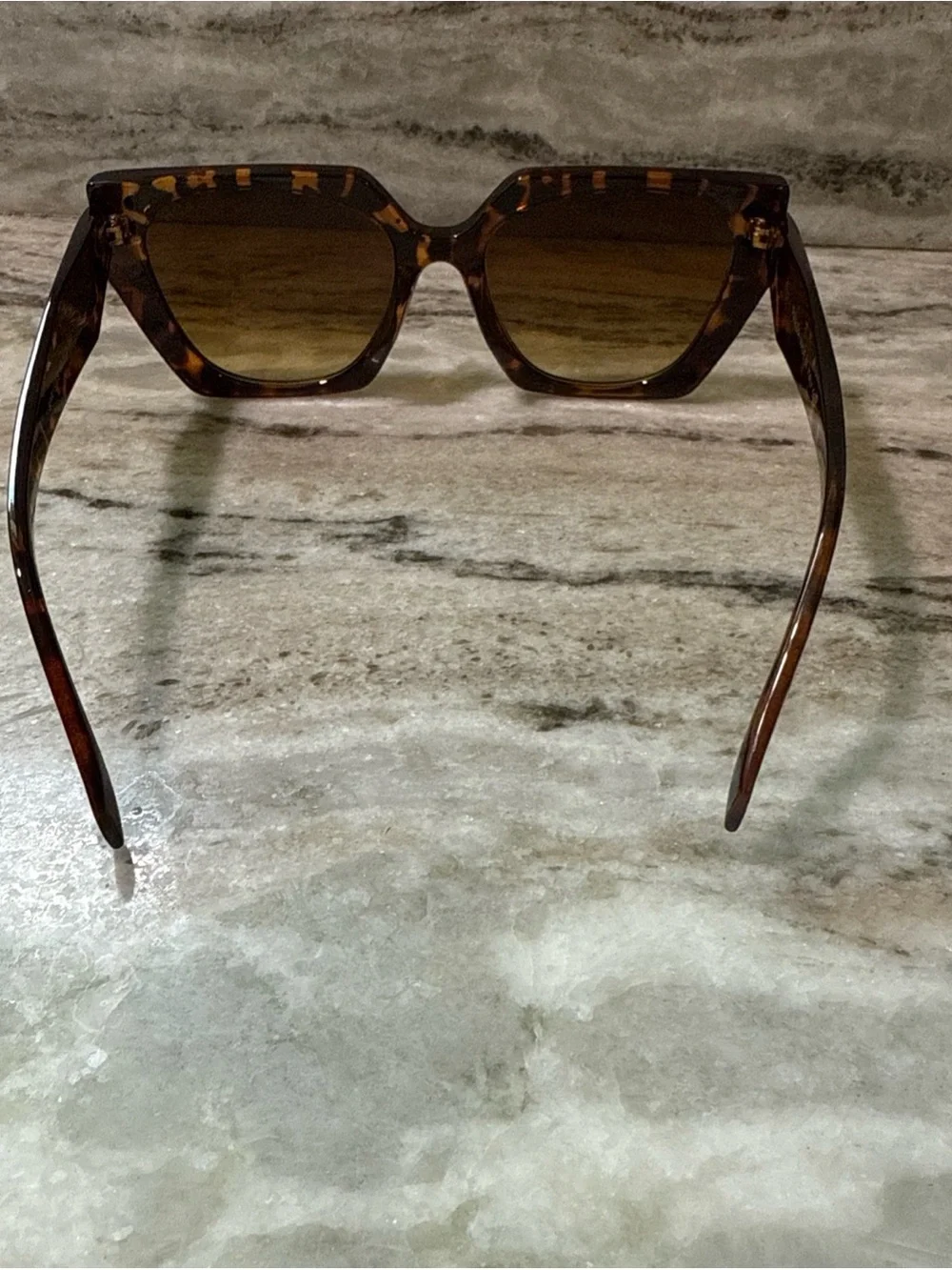 Prada Tortoiseshell Geometric Sunglasses - Brown Gradient Lenses